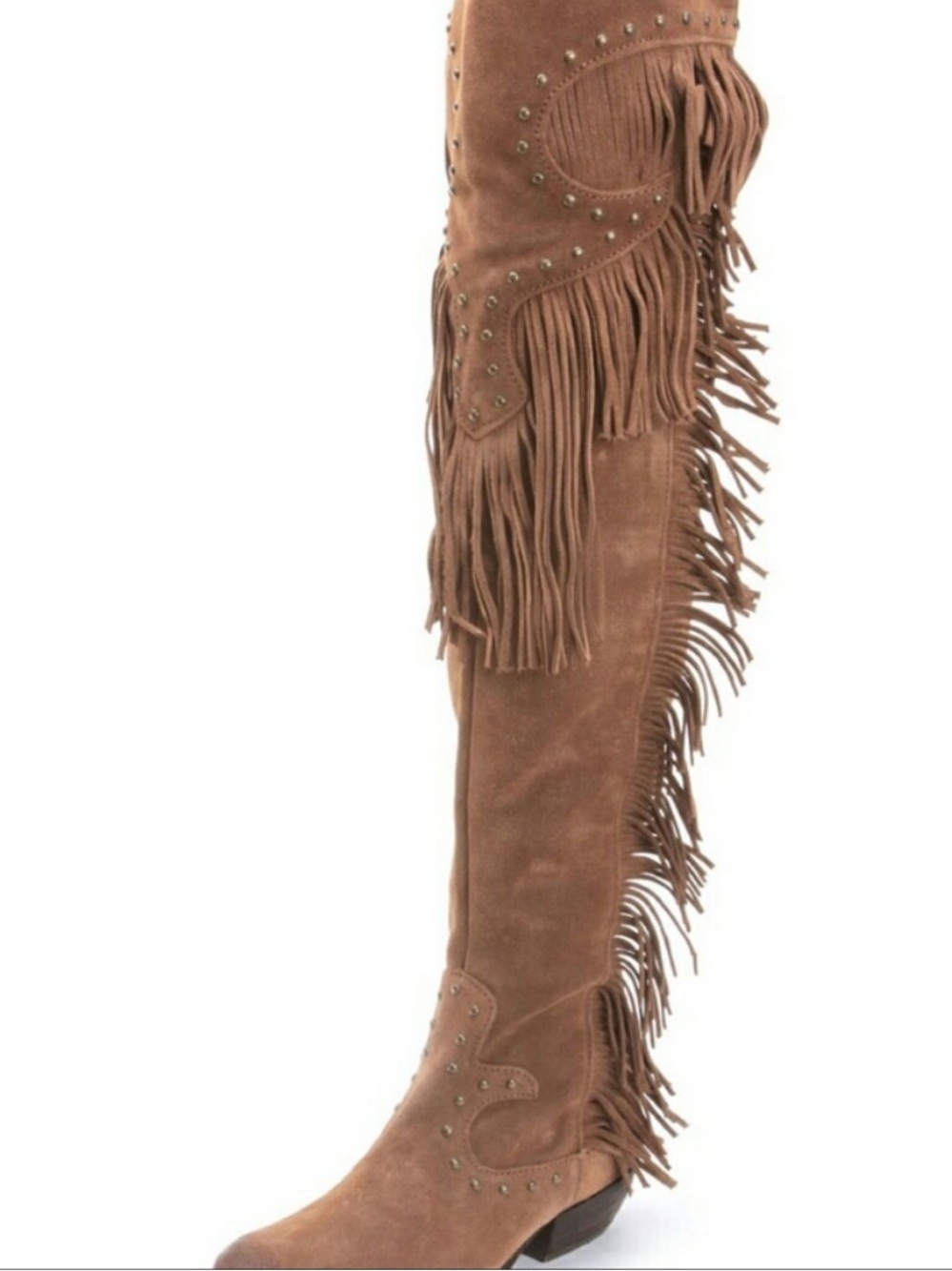 naughty monkey tonto falls Brown Suede Over-the-Knee Fringe Boots size 10